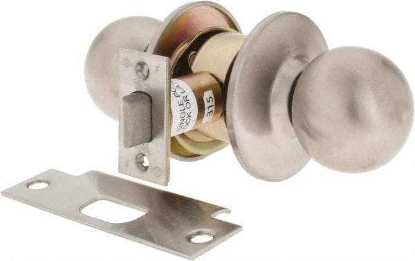 Yale - 1-3/8" Door Thickness, Stainless Steel Passage Knob Lockset - 2-3/4" Back Set, 2 Cylinder - Best Tool & Supply