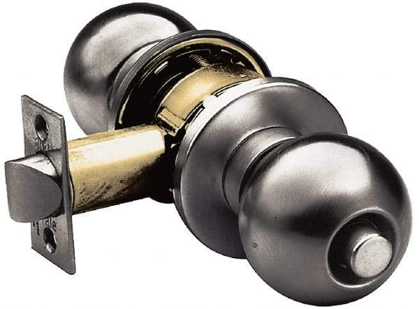 Yale - 1-3/8" Door Thickness, Stainless Steel Privacy Knob Lockset - 2-3/4" Back Set, 2 Cylinder - Best Tool & Supply