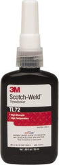 3M - 50 mL Bottle, Red, High Strength Liquid Threadlocker - Series TL72, 24 hr Full Cure Time, Hand Tool, Heat Removal - Best Tool & Supply