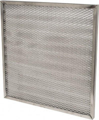 Made in USA - 20" Noml Height x 20" Noml Width x 1" Noml Depth, 71% Capture Efficiency, Permanent Air Filter - MERV 7, Aluminum Cloth & Mesh, Integrated Aluminum Frame, 300 Max FPM, 800 CFM, For Any Unit - Best Tool & Supply