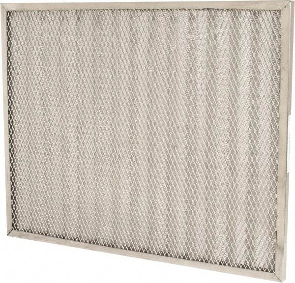 Made in USA - 20" Noml Height x 25" Noml Width x 1" Noml Depth, 71% Capture Efficiency, Permanent Air Filter - MERV 7, Aluminum Cloth & Mesh, Integrated Aluminum Frame, 300 Max FPM, 800 CFM, For Any Unit - Best Tool & Supply