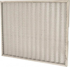 Made in USA - 20" Noml Height x 25" Noml Width x 1" Noml Depth, 71% Capture Efficiency, Permanent Air Filter - MERV 7, Aluminum Cloth & Mesh, Integrated Aluminum Frame, 300 Max FPM, 800 CFM, For Any Unit - Best Tool & Supply