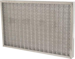 Made in USA - 16" Noml Height x 25" Noml Width x 2" Noml Depth, 76% Capture Efficiency, Permanent Air Filter - MERV 7, Aluminum Cloth & Mesh, Integrated Aluminum Frame, 300 Max FPM, 640 CFM, For Any Unit - Best Tool & Supply