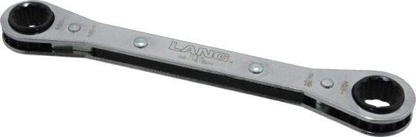 Lang - 1/2" x 9/16" 12 Point Ratcheting Box Wrench - Double End, 6-7/8" OAL, Steel - Best Tool & Supply