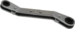 Lang - 1/4" x 5/16" 6 Point Reversible Ratcheting Offset Box Wrench - Double End, 4-1/4" OAL, Steel, 25° Offset - Best Tool & Supply