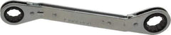 Lang - 5/8" x 3/4" 12 Point Reversible Ratcheting Offset Box Wrench - Double End, 8" OAL, Steel, 25° Offset - Best Tool & Supply