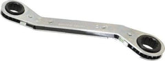 Lang - 15mm x 17mm 12 Point Reversible Ratcheting Offset Box Wrench - 8" OAL, Steel, 25° Offset - Best Tool & Supply