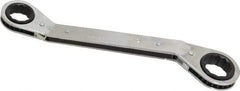 Lang - 19mm x 21mm 12 Point Reversible Ratcheting Offset Box Wrench - Double End, 9-1/8" OAL, Steel, 25° Offset - Best Tool & Supply