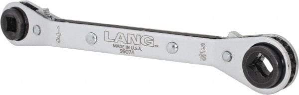 Lang - 1/4" & 3/16" Sq x 9/16" & 1/2" Hex 6 Point 4 in 1 Reversible Ratcheting Offset Box Wrench - Steel - Best Tool & Supply