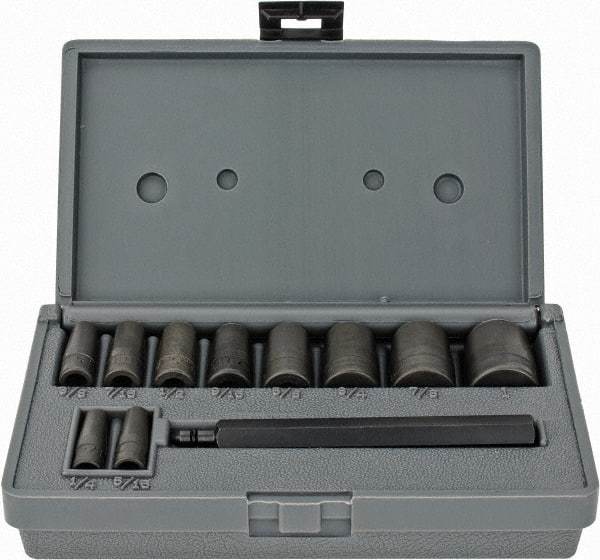 Lang - 11 Piece, 1/4 to 1", Hollow Punch Set - Best Tool & Supply