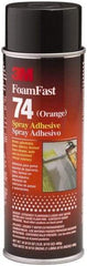 3M - 24 oz Aerosol Orange Spray Adhesive - High Tack, 170°F Heat Resistance, 40 Sq Ft Coverage, Medium Strength Bond, 15 min Max Bonding Time, Flammable, Series 74 - Best Tool & Supply