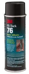 3M - 24 oz Aerosol Clear Spray Adhesive - High Tack, 160°F Heat Resistance, 28 Sq Ft Coverage, High Strength Bond, 10 min Max Bonding Time, Flammable, Series High-Tack 76 - Best Tool & Supply