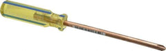 Ampco - #3, 10-1/8" OAL, Nonsparking Phillips Screwdriver - 6" Blade Length, Round Shank, Acetate Handle - Best Tool & Supply