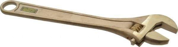 Ampco - 1-5/16" Jaw Capacity, 10" Nonsparking Adjustable Wrench - Aluminum Bronze, Plain Finish - Best Tool & Supply