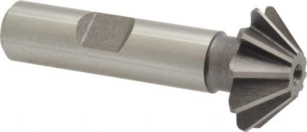 Keo - 1" Diam x 5/16" Width of Cut, 45° Included Angle, Shank Connection, High Speed Steel Single Angle Cutter - 1/2" Shank Diam, 2-1/2" Overall Length, Right Hand Cut, Uncoated - Best Tool & Supply