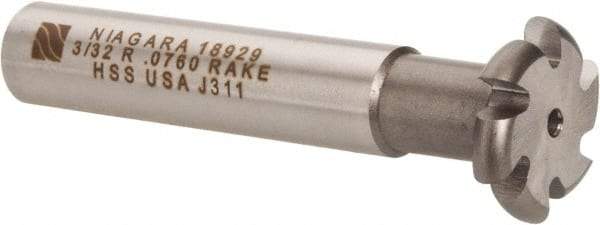 Keo - 3/32" Radius, 3/16" Circle Diam, 7/8" Cutter Diam, Shank Connection, Convex Radius Cutter - 1/2" Shank Diam, 3" OAL, High Speed Steel, Uncoated, 6 Teeth, Weldon Flat - Best Tool & Supply