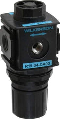 Wilkerson - 1/2 NPT Port, Zinc Common-P1 Regulator - 3 to 60 psi Range, 300 Max psi Supply Pressure, 1/4" Gauge Port Thread, 2.36" Wide x 5.4" High - Best Tool & Supply