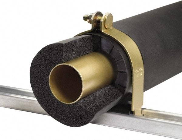 Klo-Shure - 1-1/8" Pipe, Zinc Plated Steel Strut Mount Insulation Coupling - Trivalent Zinc & Yellow - Best Tool & Supply