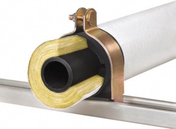 Klo-Shure - 3/4" Pipe, Zinc Plated Steel Strut Mount Insulation Coupling - Trivalent Zinc & Yellow - Best Tool & Supply