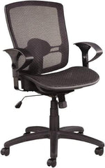 ALERA - 39-3/8" High Mid Back Chair - 25" Wide x 26-1/4" Deep, Mesh Seat, Black - Best Tool & Supply