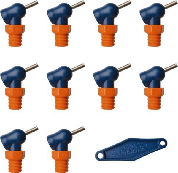 Loc-Line - 1/4" Hose Inside Diam, High-Pressure Coolant Hose Nozzle - NPT, for Use with Loc-Line Modular Hose System, 10 Pieces - Best Tool & Supply