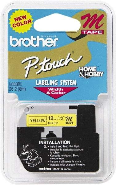 Brother - 1/2" Wide, Yellow Tape Cassette - For Label Maker - Best Tool & Supply