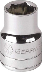 GearWrench - 1-1/4", 1/2" Drive, Standard Hand Socket - 12 Points, 1-21/32" OAL, Alloy Steel, Chrome Finish - Best Tool & Supply