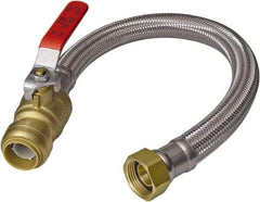 SharkBite - 1/2" Push to Connect Inlet, 3/4" FIP Outlet, Braided Stainless Steel Flexible Connector - Stainless Steel, Use with Water Air Connectors - Best Tool & Supply