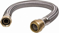 SharkBite - 3/4" Push to Connect Inlet, 3/4" FIP Outlet, Braided Stainless Steel Flexible Connector - Stainless Steel, Use with Water Air Connectors - Best Tool & Supply