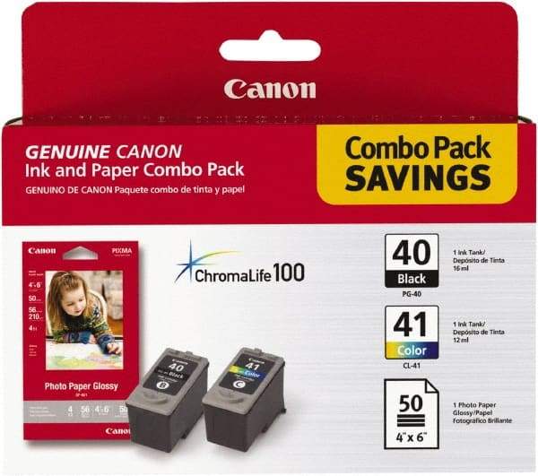 Canon - Black & Multi Colored Ink & Paper Combo - Use with Canon PIXMA iP1600, iP1700, MP150, MP160, MP170, MP450, MP460 - Best Tool & Supply