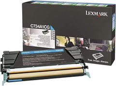 Lexmark - Cyan Toner Cartridge - Use with Lexmark C734, C736, X734, X738 - Best Tool & Supply