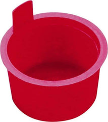 Caplugs - 1.465" ID, Pull-Tab, Round Head, Tapered Plug - 1.62" OD, 7/8" Long, Low-Density Polyethylene, Red - Best Tool & Supply