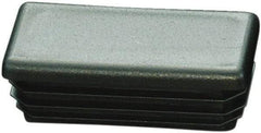 Caplugs - Rectangular Finishing Plug for 14 to 20 Gauge Panels, - 1/2" Deep, Low-Density Polyethylene, Black - Best Tool & Supply