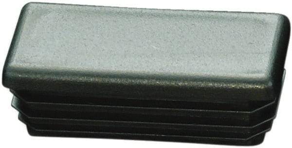 Caplugs - Rectangular Finishing Plug for 10 to 14 Gauge Panels, - 1/2" Deep, Low-Density Polyethylene, Black - Best Tool & Supply