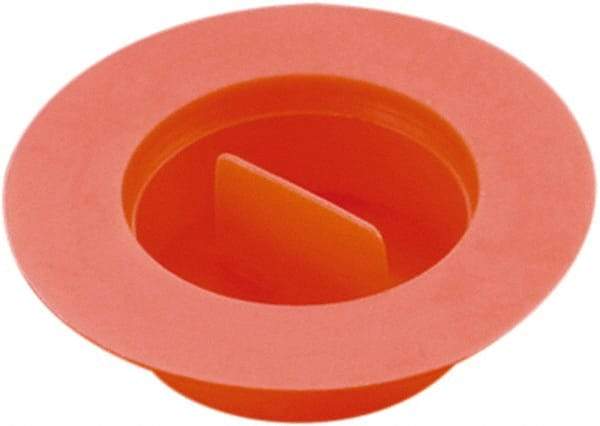 Caplugs - 1.932" ID, Pull-Tab, Tapered Plug with Flange - 2.53" OD, 3/4" Long, Low-Density Polyethylene, Orange - Best Tool & Supply