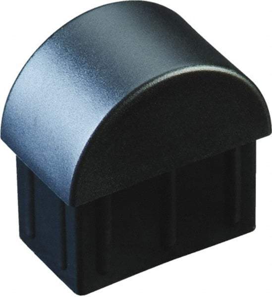 Caplugs - Domed Ribbed Finishing Plug for 16 Gauge Panels, for 1-3/16" Tube Diam - Low-Density Polyethylene, Black - Best Tool & Supply