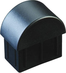 Caplugs - Domed Ribbed Finishing Plug for 16 Gauge Panels, for 1-3/16" Tube Diam - Low-Density Polyethylene, Black - Best Tool & Supply