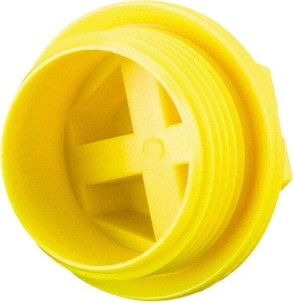 Caplugs - Hex Head with Slot, Threaded Plug - 40.39mm OD, Nylon, Yellow - Best Tool & Supply