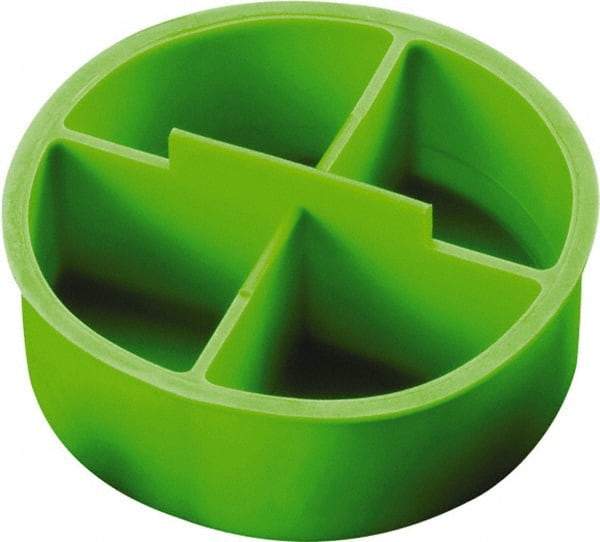 Caplugs - 1.28" ID, Round Head, Tapered Tube Plug - 1.38" OD, 1" Long, Low-Density Polyethylene, Green - Best Tool & Supply