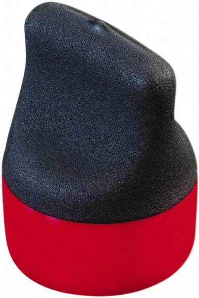 Caplugs - 0.717" ID, Round Head, Textured Pull-Tab Cap - 2-1/8" Long, Vinyl, Red/Black - Best Tool & Supply