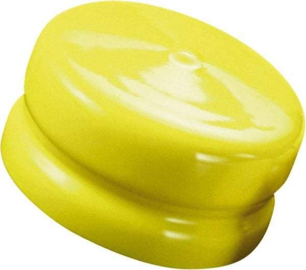 Caplugs - 8.45" ID, Push-On, Round Head Flange Cap - 8.7" OD, 19/32" Long, Vinyl, Yellow - Best Tool & Supply