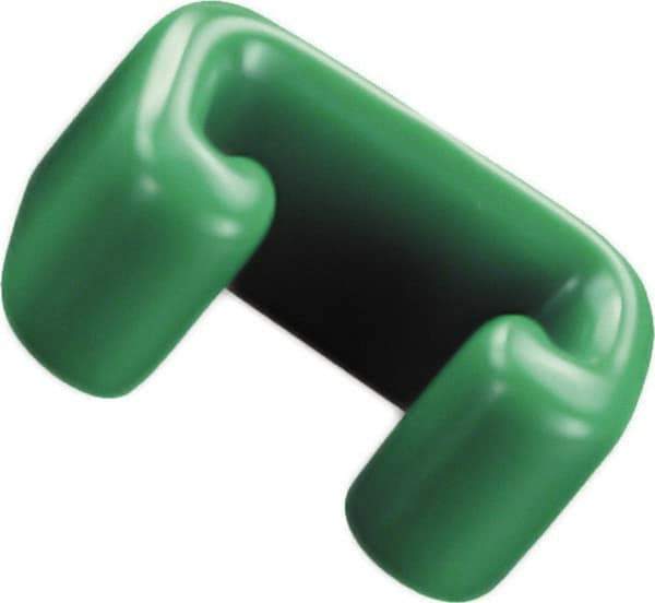 Caplugs - 1-1/4" x 3/4", Flexible Push-On U-Frame End Cap - 1-1/4" Long, Vinyl, Green - Best Tool & Supply