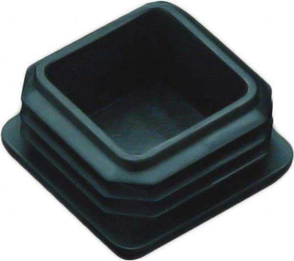 Caplugs - Square Finishing Plug for 14 to 20 Gauge Panels, for 3/4" Tube Diam - 0.43" Deep, Vinyl, Black - Best Tool & Supply