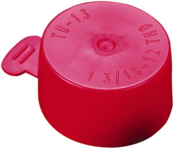 Caplugs - 0.99" ID, Flexible, Tear-Tab Cap - 21/32" Long, Vinyl, Red - Best Tool & Supply