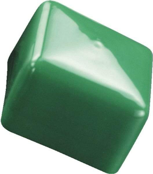 Caplugs - 7/16", Square Head Tube Cap - 0.557" OD, 1" Long, Vinyl, Green - Best Tool & Supply