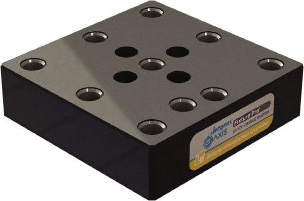 Jergens - 130mm Long x 130mm Wide x 35mm High Steel Fixture Plate - 35mm Plate Thickness - Best Tool & Supply