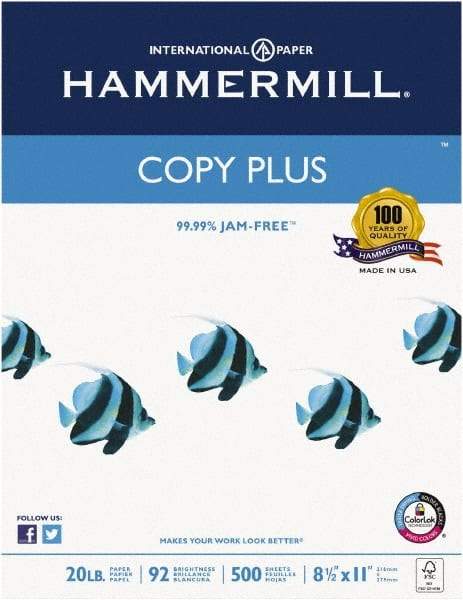 Hammermill - 8-1/2" x 11" White Copy Paper - Use with Laser Printers, Copiers, Fax Machines, Multifunction Machines - Best Tool & Supply