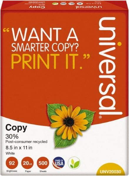 UNIVERSAL - 8-1/2" x 11" White Copy Paper - Use with Laser Printers, Copiers, Plain Paper Fax Machines - Best Tool & Supply