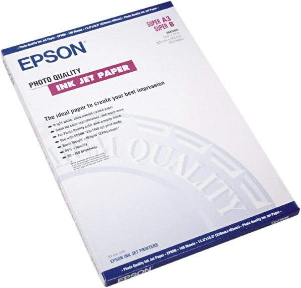 Epson - 13" x 19" Bright White Photo Paper - Use with Inkjet Printers - Best Tool & Supply