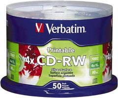 Verbatim - Silver CD-RW Discs - Use with CD, DVD Drives - Best Tool & Supply